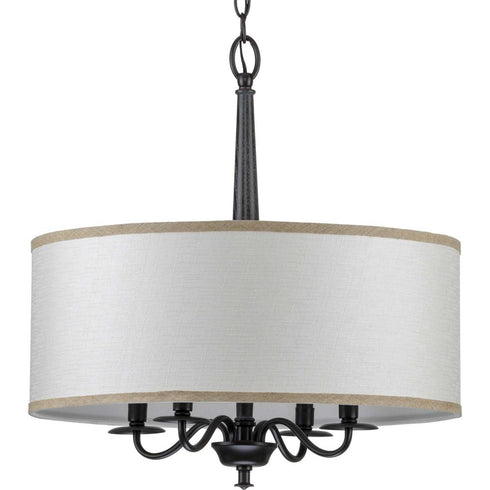 Progress Durrell P400218 009 4 60 Watt CAND CHANDELIER in Brushed Nickel Finish Model: P400218-009