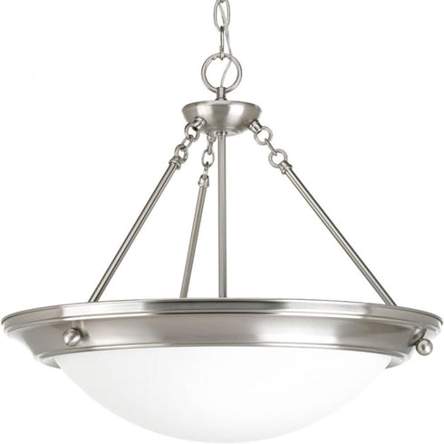 Progress Eclipse P3573 09 3 100W MED INVERTED PENDANT in Brushed Nickel Finish Model: P3573-09