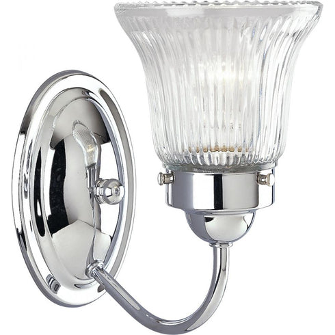 Progress Economy Fluted Glass P3287 09 1 100 Watt MED BATH BRKT in Brushed Nickel Finish Model: P3287-09