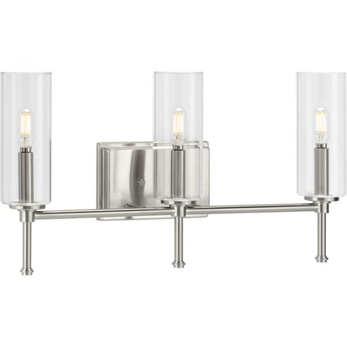 Progress Elara P300358 009 3 60 Watt CAND BATH BRACKET in Brushed Nickel Finish Model: P300358-009