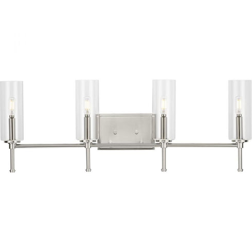 Progress Elara P300359 009 4 60 Watt CAND BATH BRACKET in Brushed Nickel Finish Model: P300359-009