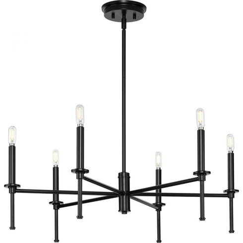 Progress Elara P400294 009 6 60 Watt CAND CHANDELIER in Brushed Nickel Finish Model: P400294-009