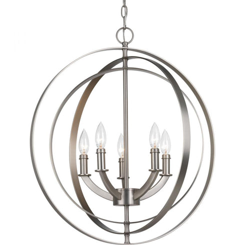 Progress Equinox P3841 104 5 60 Watt CAND FOYER LANTERN in Polished Nickel Finish Model: P3841-104