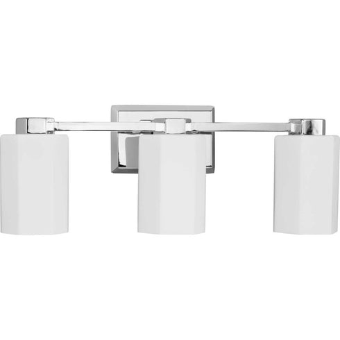 Progress Estrada Collection Three Light in Polished Chrome Contemporary Bath & Vanity Light Model: P300478-015