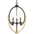 Progress Evoke Collection Three Light in Antique Bronze Clear Glass Luxe Chandelier Light Model: P400024-020