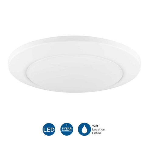 Progress Fairway LED Fairway Collection 7 in. White LED Surface Mount Light in Satin White Finish Model: P810042-028-30