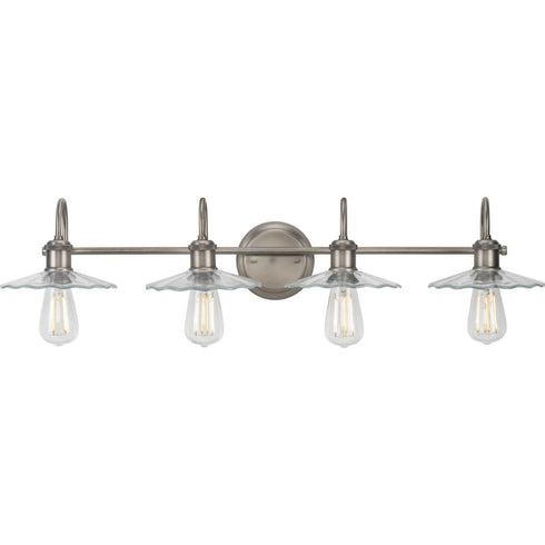 Progress Fayette 4 Light P300289 081 4 60 Watt MED BATH BRACKET in Antique Nickel Finish Model: P300289-081