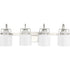 Progress Fessler P300441 009 4 Light BATH in Brushed Nickel Finish Model: P300441-009