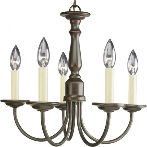 Progress Five Light P4009 09 5 60 Watt CAND CHAND in Brushed Nickel Finish Model: P4009-09