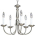 Progress Five Light P4009 09 5 60 Watt CAND CHAND in Brushed Nickel Finish Model: P4009-09