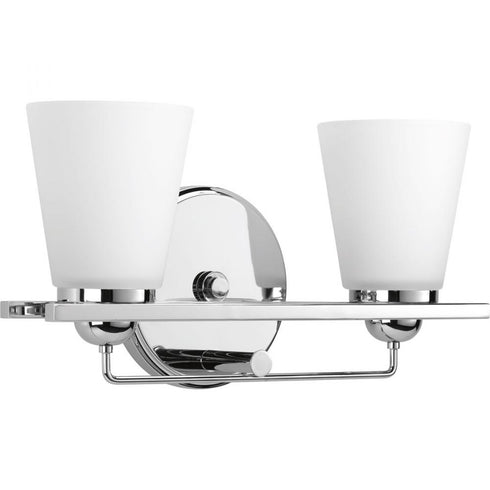 Progress Flight P300001 009 2 100 Watt MED BATH BRACKET in Brushed Nickel Finish Model: P300001-009