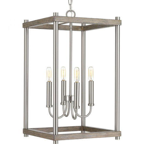 Progress Fontayne P500088 009 4 60 Watt CAND PENDANT in Brushed Nickel Finish Model: P500088-009