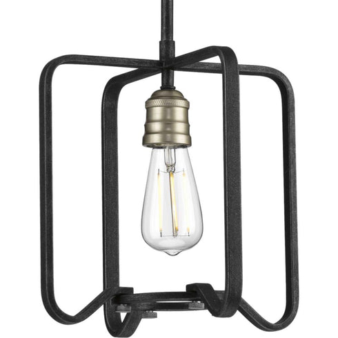 Progress Foster Collection One Light in Gilded Iron Farmhouse Mini Pendant Light Model: P500155-071