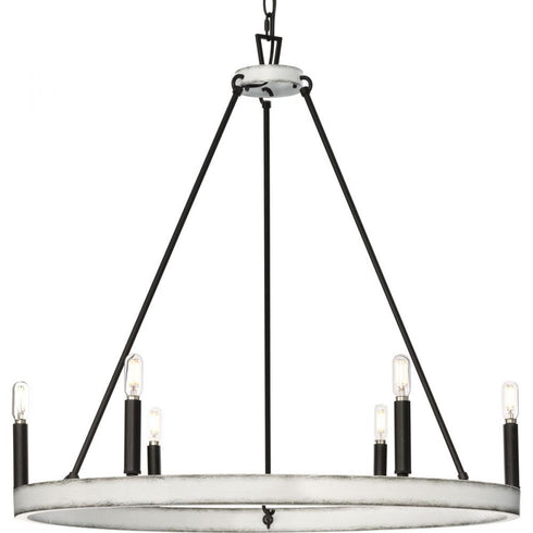 Progress Galloway P400302 009 6 Light CHANDELIER in Brushed Nickel Finish Model: P400302-009