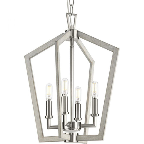 Progress Galloway P500377 009 4 Light SMALL FOYER in Brushed Nickel Finish Model: P500377-009