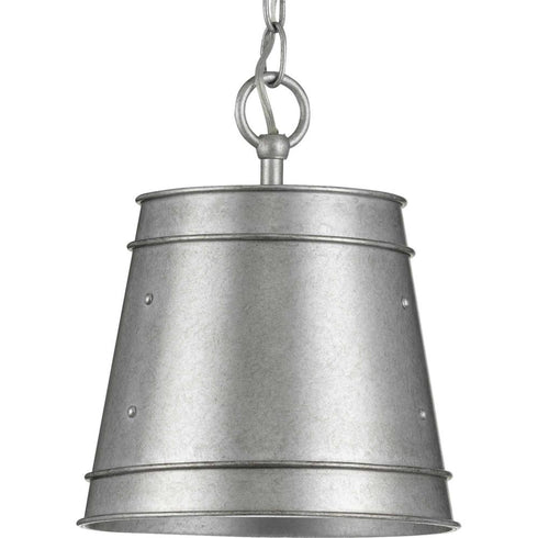 Progress Galveston Collection Galvanized One Light Outdoor Pendant in Galvanized Finish Finish Model: P500226-141