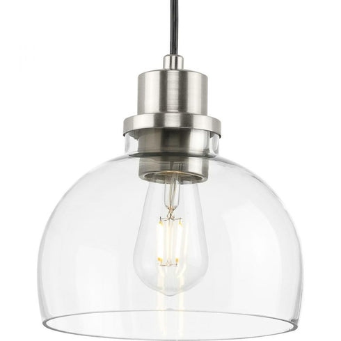 Progress Garris P500405 009 1 Light MINI PENDANT in Brushed Nickel Finish Model: P500405-009