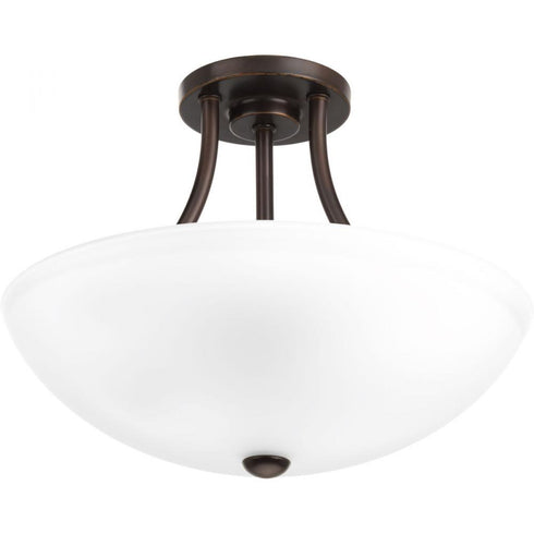 Progress Gather P3748 09 2 100 Watt MED SEMI FLUSH CONV in Brushed Nickel Finish Model: P3748-09