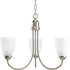 Progress Gather P4440 09 3 100 Watt MED CHANDELIER in Brushed Nickel Finish Model: P4440-09