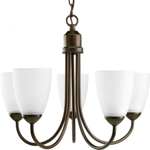 Progress Gather P4441 09 5 100 Watt MED CHANDELIER in Brushed Nickel Finish Model: P4441-09