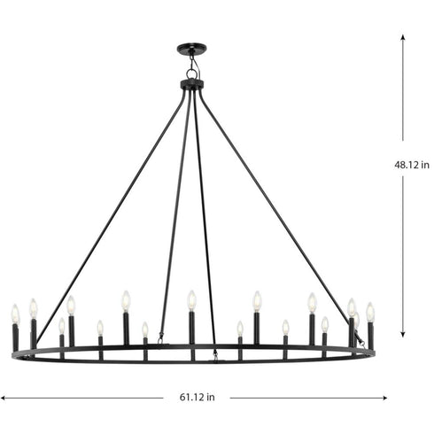 Progress Gilliam Collection Twenty Light in Matte Black New Traditional Chandelier Model: P400399-31M