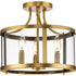 Progress Gilliam P350231 009 3 Light SEMI FLUSH in Brushed Nickel Finish Model: P350231-009