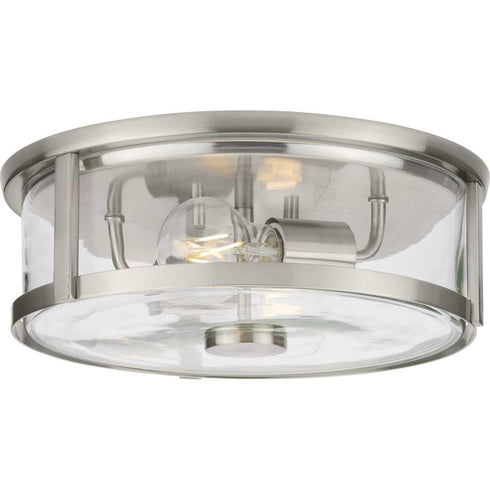 Progress Gilliam P350253 009 2 Light FLUSHMT in Brushed Nickel Finish Model: P350253-009