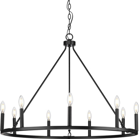 Progress Gilliam P400314 009 9 Light CHANDELIER in Brushed Nickel Finish Model: P400314-009