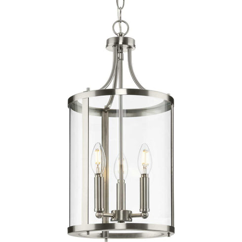Progress Gilliam P500390 009 3 Light FOYER in Brushed Nickel Finish Model: P500390-009