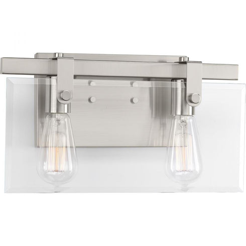Progress Glayse P300106 009 2 60 Watt MED BATH BRACKET in Brushed Nickel Finish Model: P300106-009