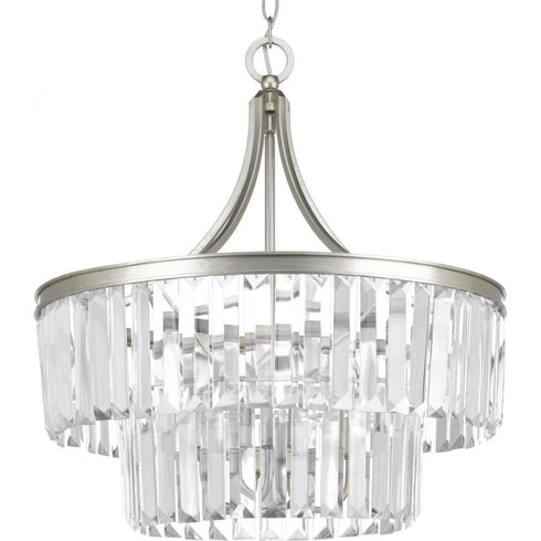 Progress Glimmer P5321 134 5 60 Watt CAND PENDANT in Silver Ridge Finish Model: P5321-134