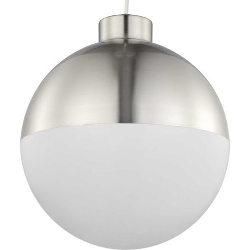 Progress Globe LED P500148 009 30 1 17 Watt LED PENDANT in Brushed Nickel Finish Model: P500148-009-30