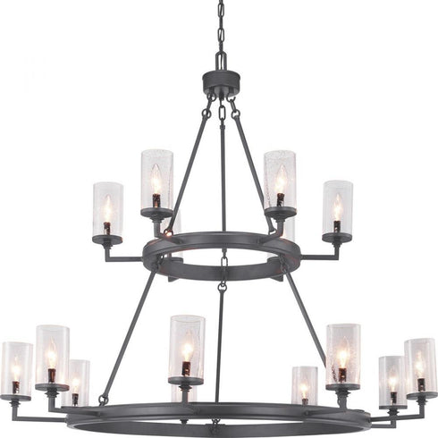 Progress Gresham P400166 143 15 60 Watt CAND CHANDELIER in Graphite Finish Model: P400166-143