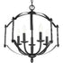 Progress Greyson Collection Five Light in Matte Black Farmhouse Chandelier Light Model: P4710-31