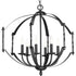 Progress Greyson Six Light Chandelier in Matte Black Finish Model: P4711-31