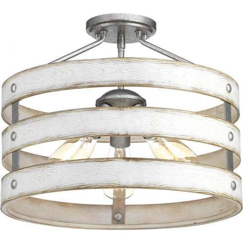 Progress Gulliver P350049 141 4 75 Watt MED SEMI FLUS CONV in Galvanized Finish Finish Model: P350049-141
