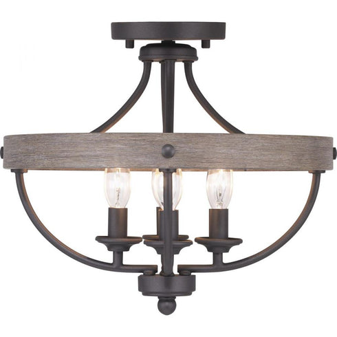 Progress Gulliver P350117 141 4 60 Watt CAND SEMI FLUSH in Galvanized Finish Finish Model: P350117-141