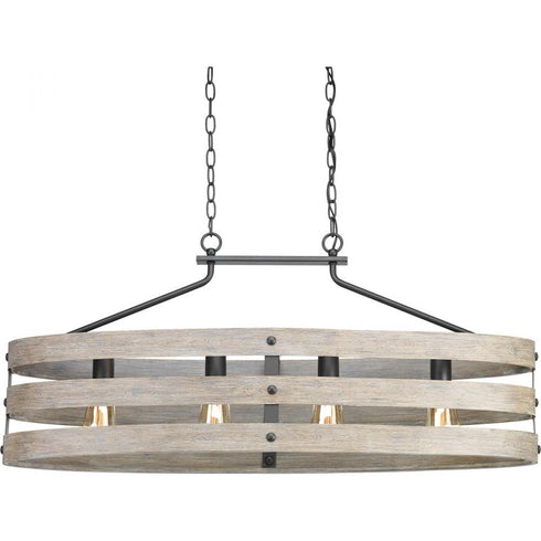 Progress Gulliver P400097 141 4 75 Watt MED ISLAND CHANDELIER in Galvanized Finish Finish Model: P400097-141