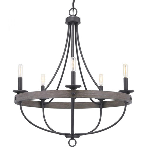 Progress Gulliver P400158 141 5 60 Watt CAND CHANDELIER in Galvanized Finish Finish Model: P400158-141