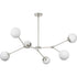 Progress Haas Collection Six Light in Brushed Nickel Mid Century Modern Chandelier Model: P400378-009