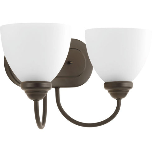 Progress Heart P2915 09 2 100 Watt MED BATH BRACKET in Brushed Nickel Finish Model: P2915-09