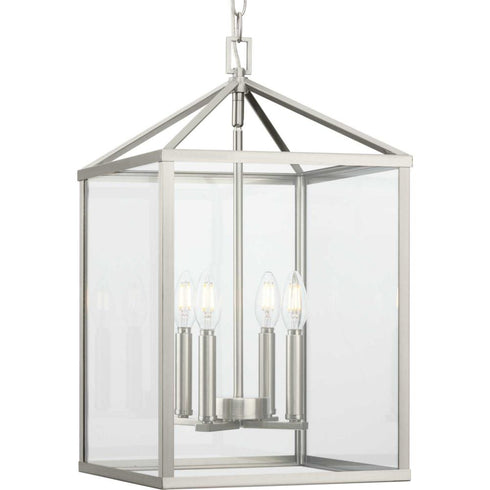 Progress Hillcrest Hilllcrest Collection Four Light in Brushed Nickel Transitional Hall & Foyer Light Model: P500440-009