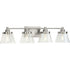 Progress Hinton P300351 009 4 60 Watt MED BATH BRACKET in Brushed Nickel Finish Model: P300351-009