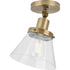Progress Hinton P350198 009 1 60 Watt MED FLUSH MOUNT in Brushed Nickel Finish Model: P350198-009