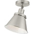 Progress Hinton P350199 009 1 60 Watt MED FLUSH MOUNT in Brushed Nickel Finish Model: P350199-009