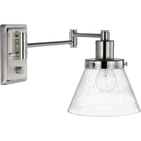 Progress Hinton P710084 009 1 60 Watt MED WALL BRACKET in Brushed Nickel Finish Model: P710084-009