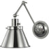 Progress Hinton P710095 009 1 60 Watt MED WALL BRACKET in Brushed Nickel Finish Model: P710095-009