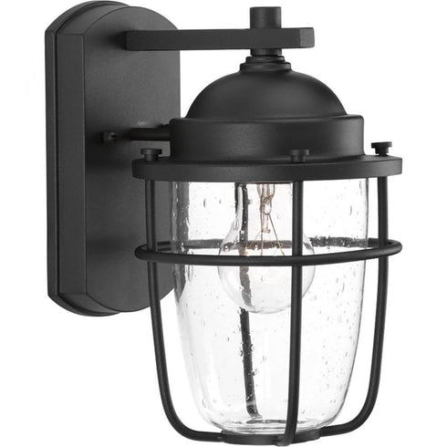 Progress Holcombe P560065 031 1 100 Watt MED WALL LANTERN in Textured Black Finish Model: P560065-031