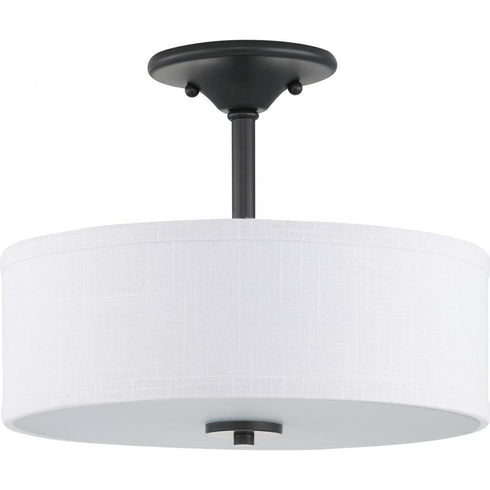 Progress Inspire P350129 009 2 75 Watt MED SEMI FLUSH in Brushed Nickel Finish Model: P350129-009