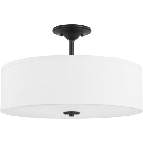 Progress Inspire P350167 009 3 60 Watt MED SEMI FLUSH in Brushed Nickel Finish Model: P350167-009